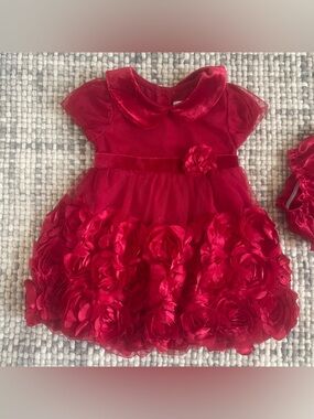 Red formal dress, size 12 months, like new, Nanette Baby